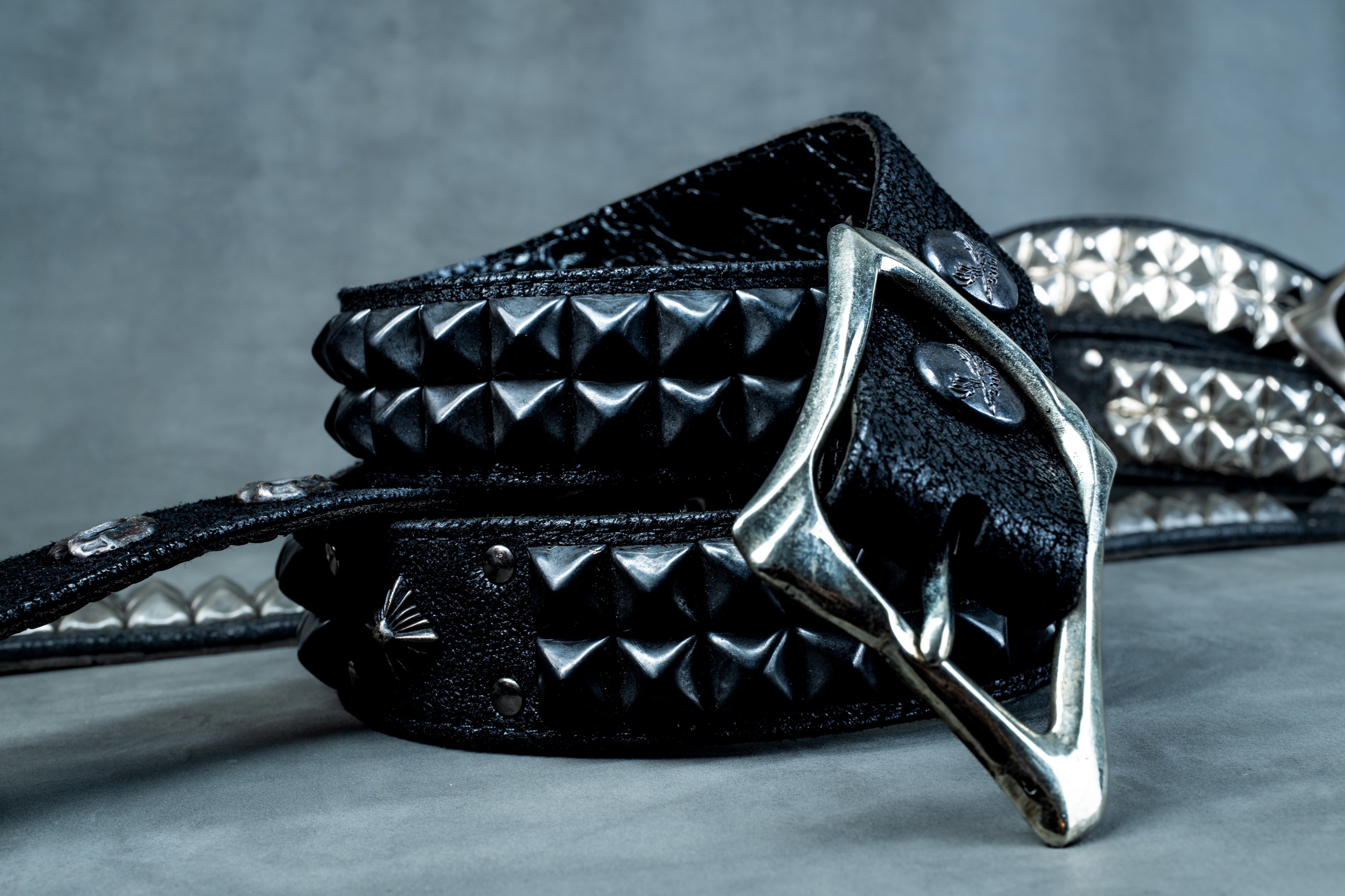 14th addiction パイソンレザースタッズベルト　美品　HYDE　長渕 Sid Nancy Belt – 14th Addiction