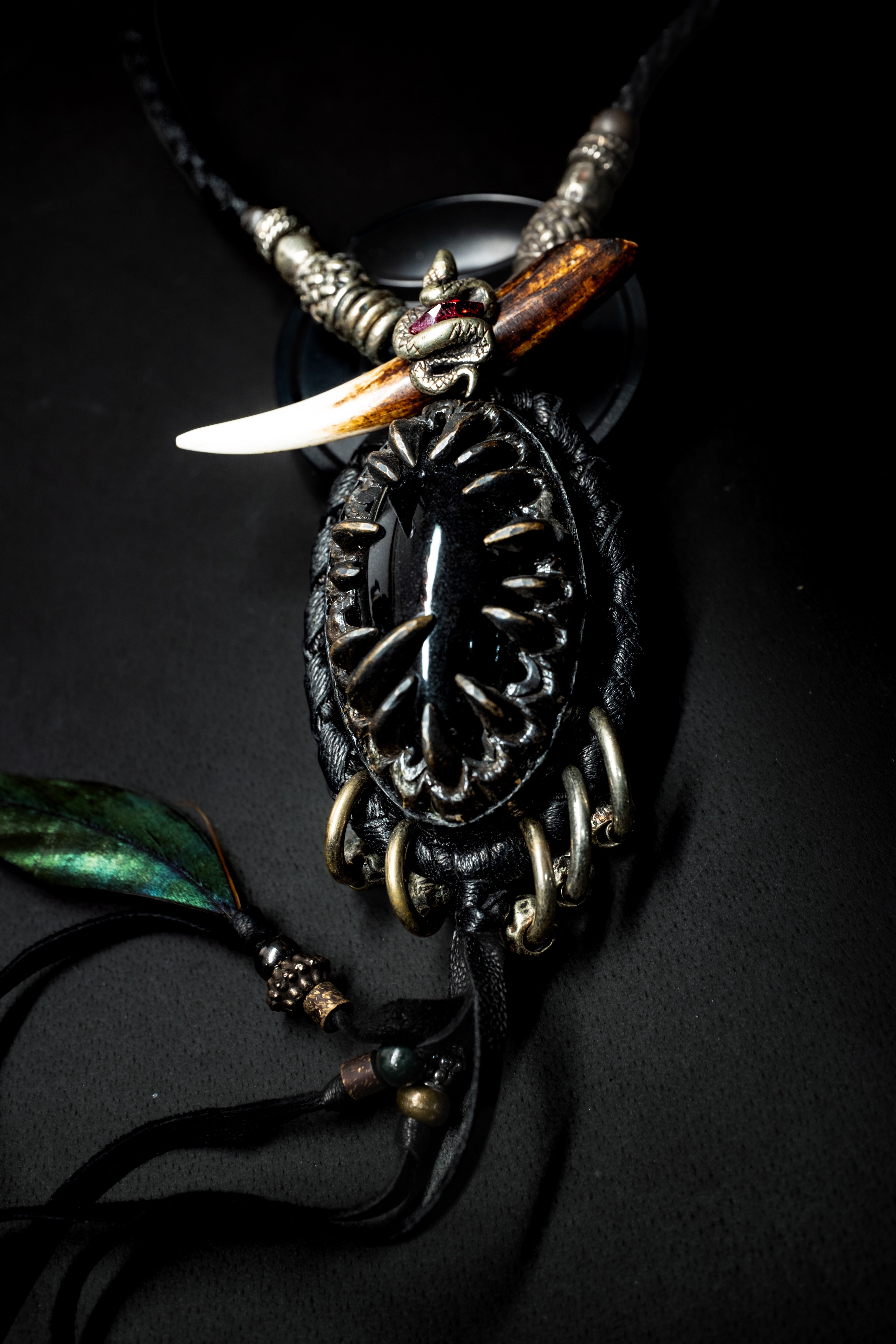 【14thaddiction】 feather stone necklace Real de Catorce: Necklaces – 14th Addiction
