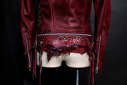 Cross Zip Red w/ White Fox Fur