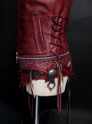 Cross Zip Red w/ White Fox Fur