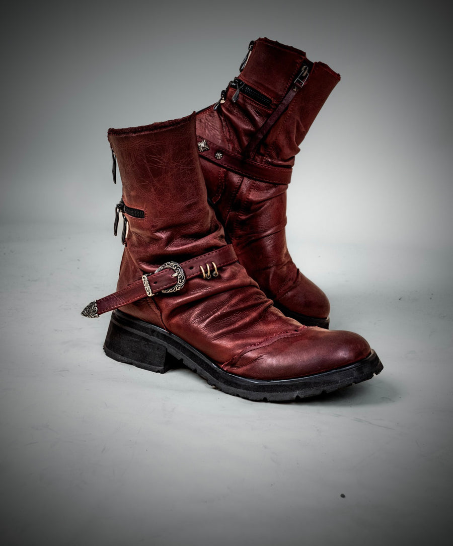 Cross Zip Boots